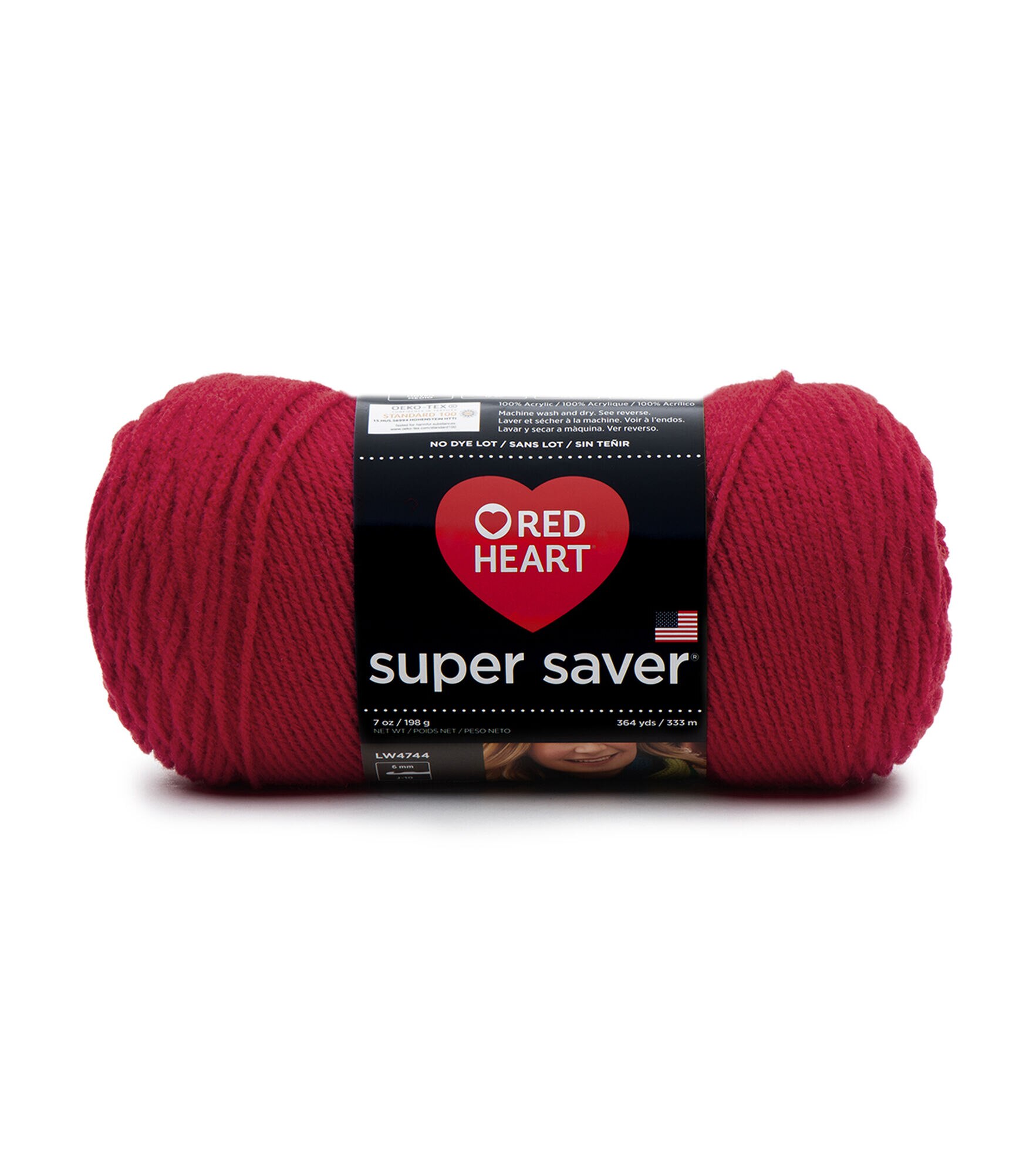 Red Heart Super Saver Worsted Acrylic Yarn, Cherry Red, hi-res