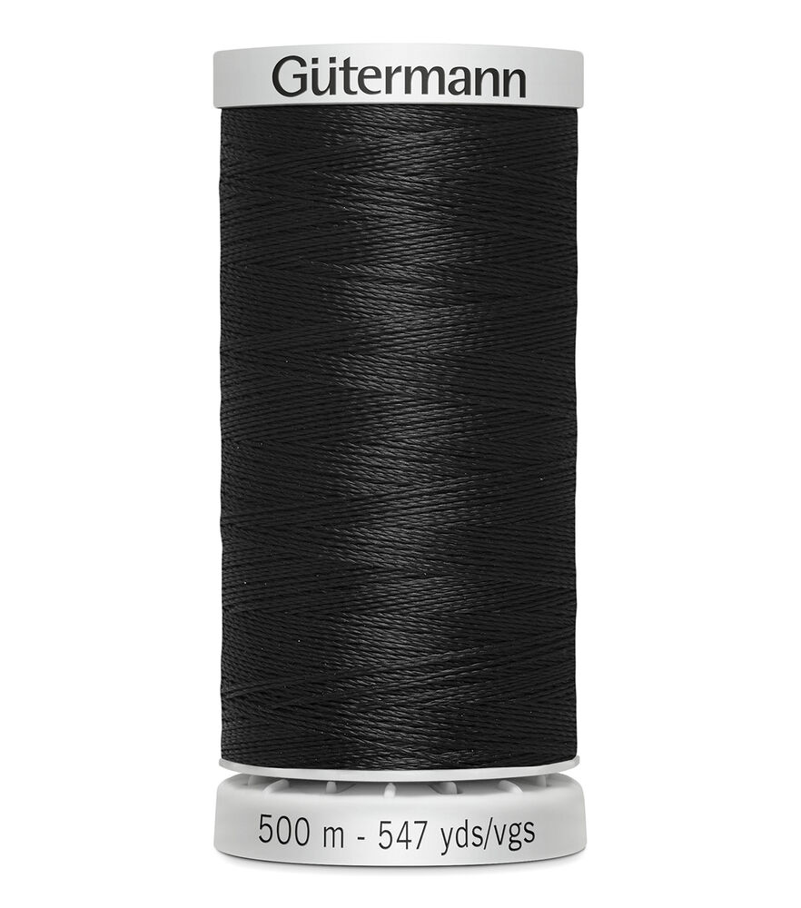 Gutermann 500M Dekor 35wt Thread, 1000 Black, swatch