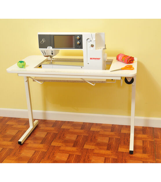 Arrow Homespun Sewing Table with Wheels White, , hi-res, image 5