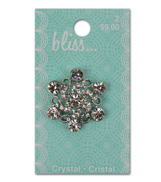 Bliss 1" Crystal Swirl Shank Button