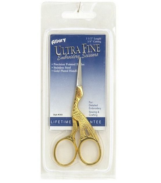Allary Ultra Fine Stork 3-1/2" Needlework Scissors