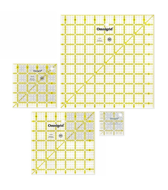 Omnigrid Square Ruler Value Pack, 2-1/2", 4-1/2", 6-1/2", 9-1/2"