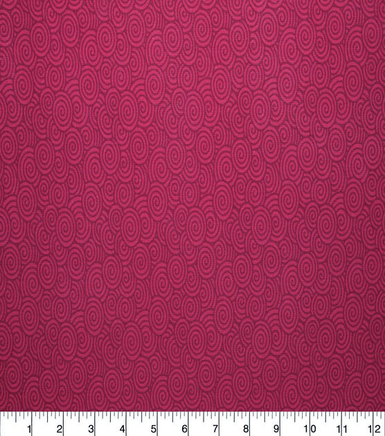 Dark Pink Swirls Quilt Cotton Fabric by Quilter's Showcase