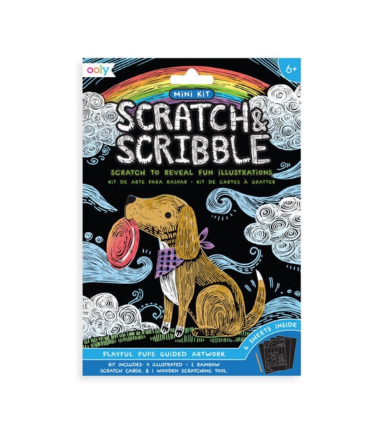 OOLY 7ct Mini Playful Pups Scratch & Scribble Art Kit