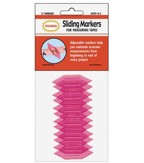 Colonial Needle Sliding Markers For Measuring Tapes 12 Pkg