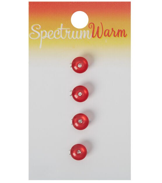 Spectrum Warm 1/4" Red Rhinestone Shank Buttons 4pk