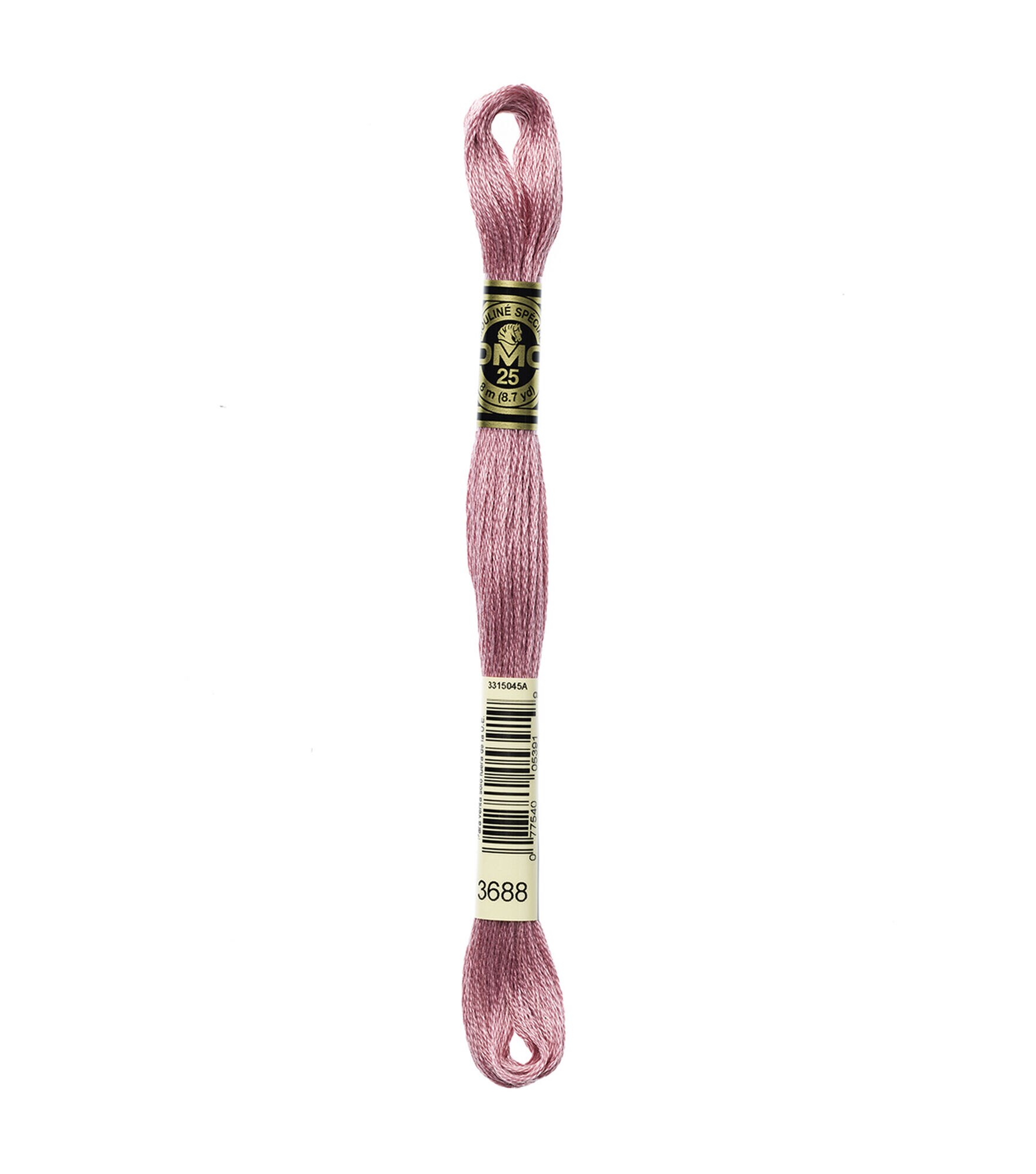 DMC 8.7yd Pink 6 Strand Cotton Embroidery Floss, 3688 Medium Mauve, hi-res