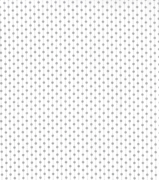 Fabric Traditions Silver Dots on White Christmas Cotton Fabric