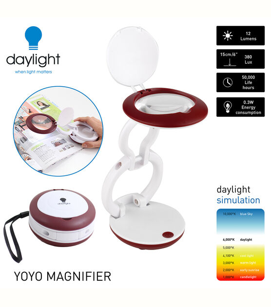The Daylight Company LED YOYO Magnifier Lamp, , hi-res, image 2