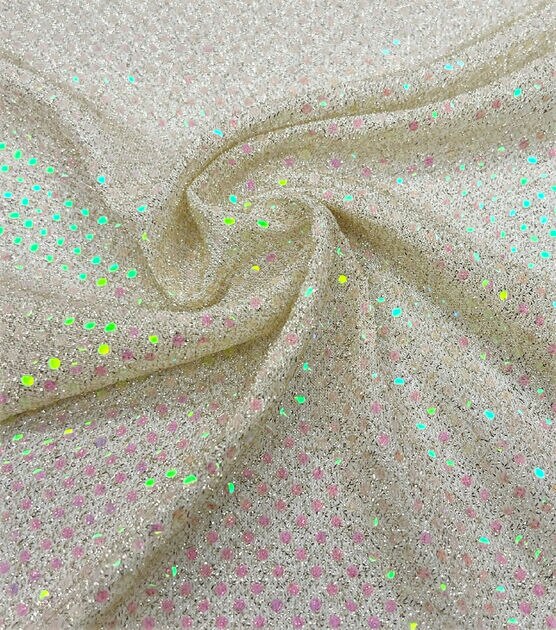 Faux Sequin Knit Fabric Shiny Dot Confetti for Sewing Costumes Apparel  Crafts by The Yard (1 Yard, Silver)