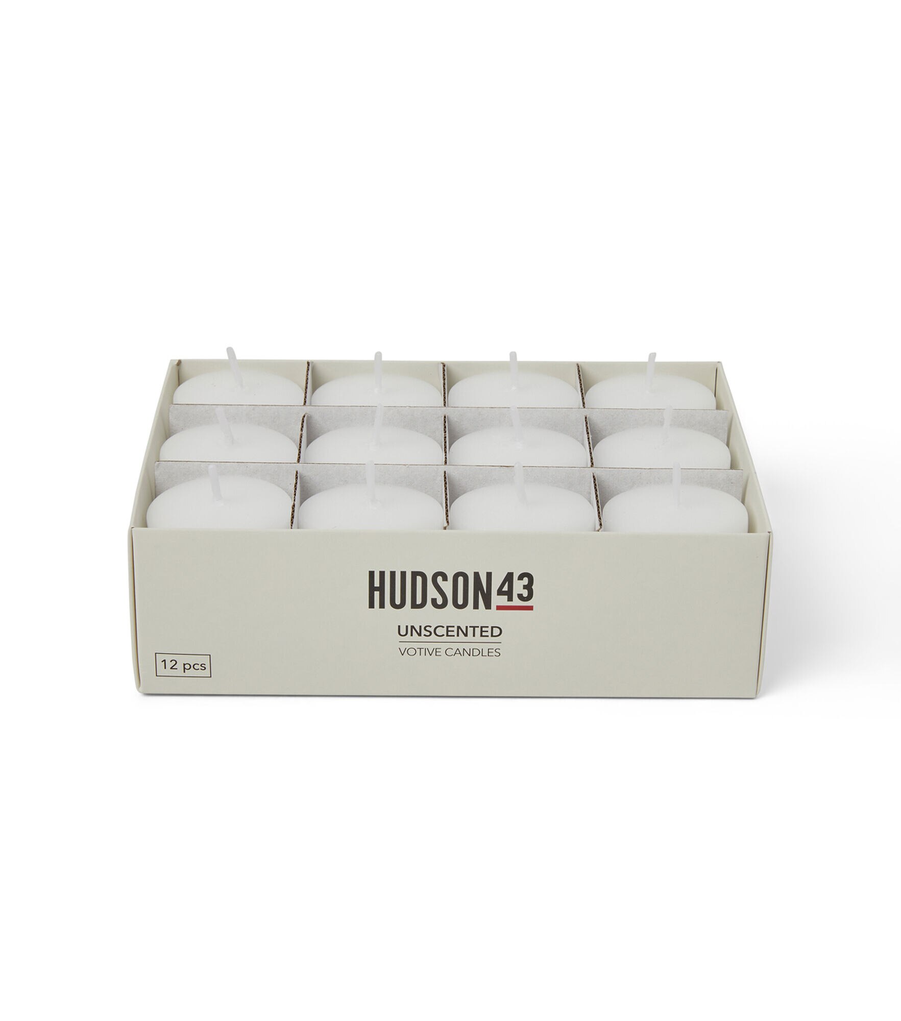 12pk Unscented Votive Candles by Hudson 43, White, hi-res