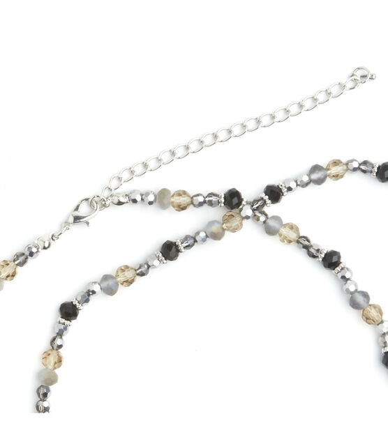 30" Silver & Gray Beaded Necklace by hildie & jo, , hi-res, image 3