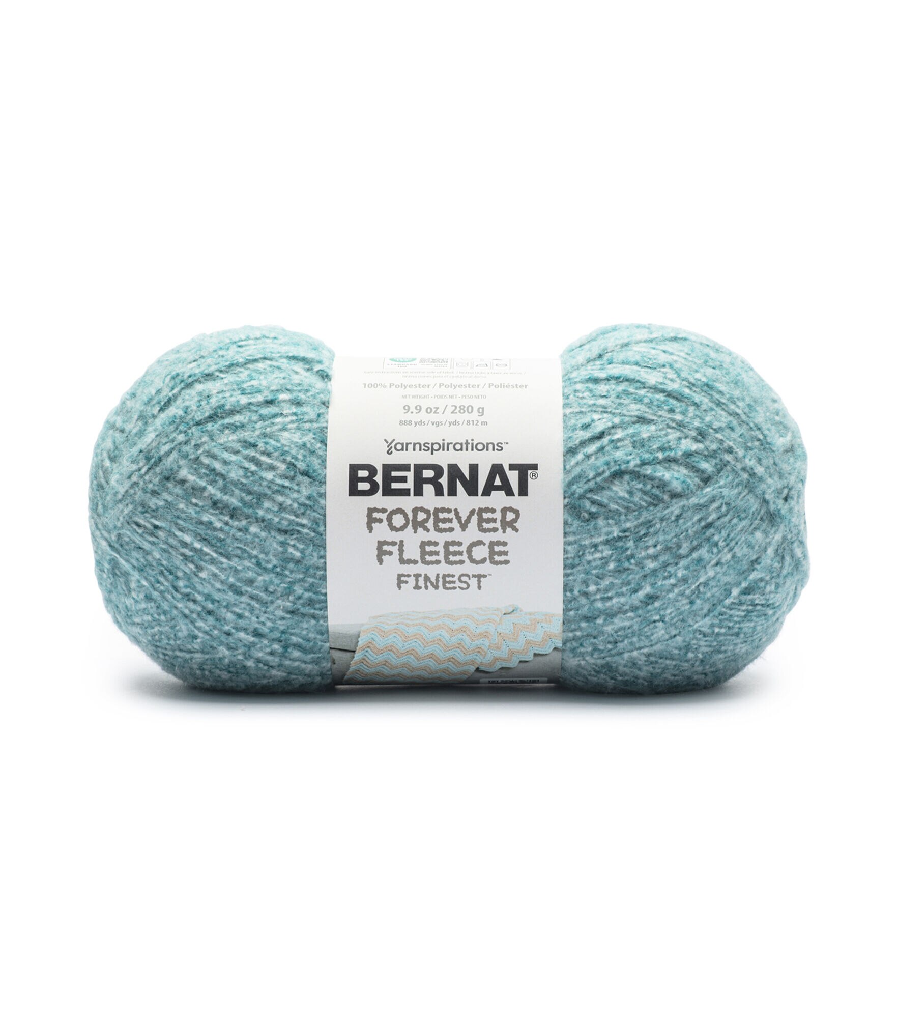 Bernat Forever Fleece Finest 888yds Worsted Polyester Yarn, Deap Teal Heather, hi-res