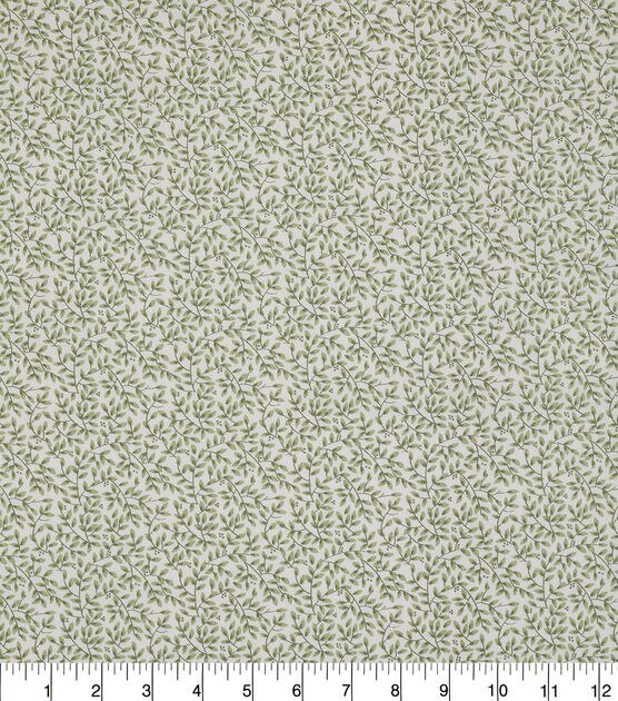 Green Vines on Cream Quilt Cotton Fabric by Keepsake Calico, , hi-res, image 2