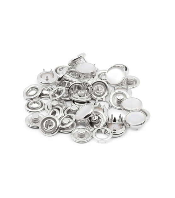 Dritz 7/16" Pearl Snap Fasteners, 12 Sets, White, , hi-res, image 5
