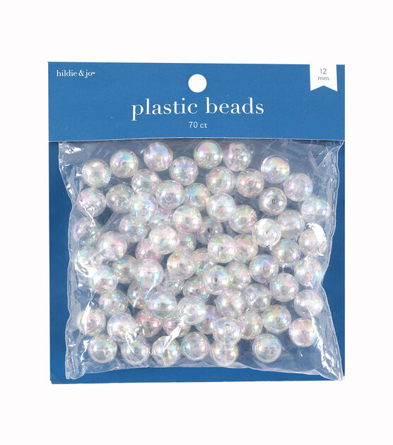 12mm Aurora Borealis Plastic Crystal Beads 70pc by hildie & jo