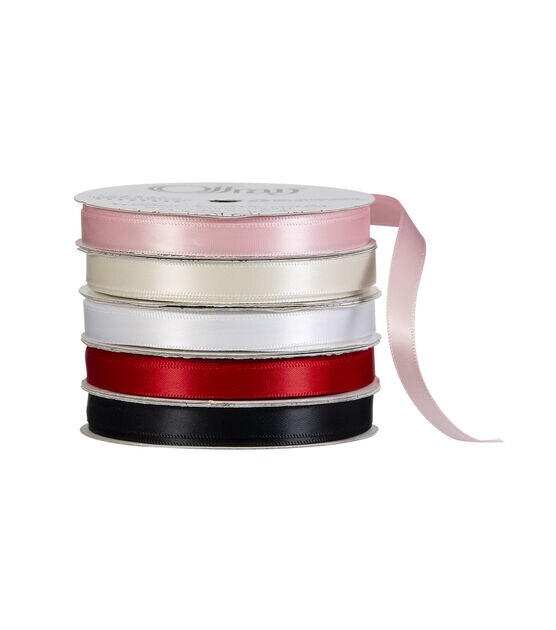 Offray 3/8"x21' Double Faced Satin Solid Ribbon, , hi-res, image 1