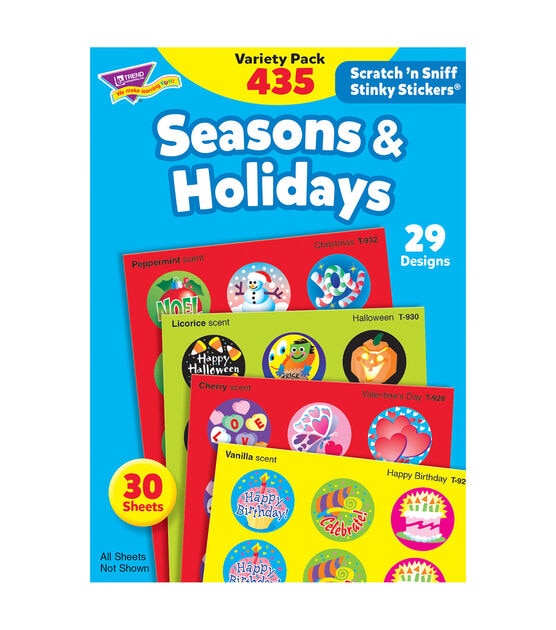 TREND 30 Sheet Seasons & Holidays Stinky Stickers Variety Pack 435pc