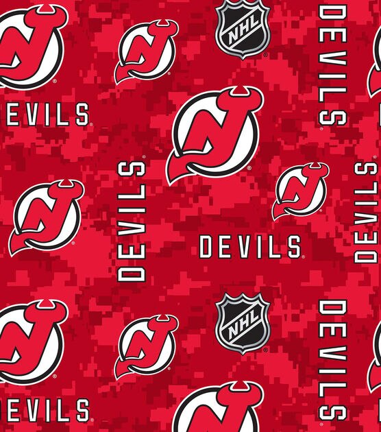 New Jersey Devils Fleece Fabric Tossed