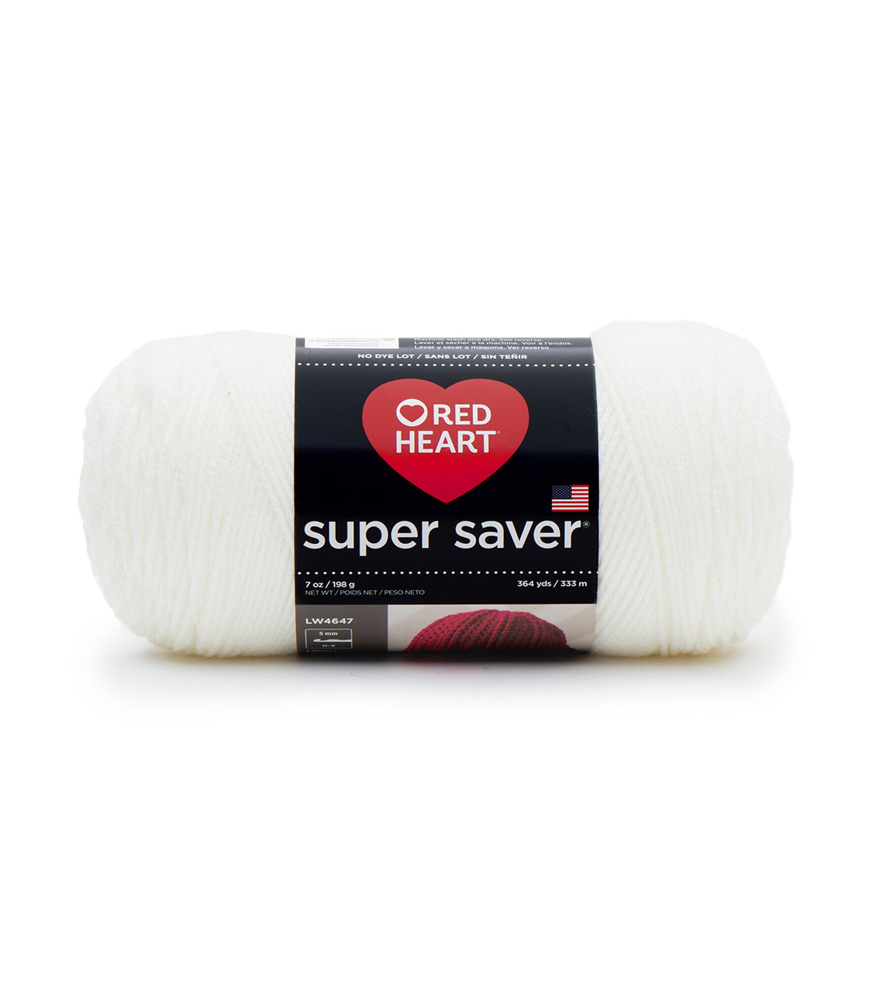 Red Heart Super Saver Worsted Acrylic Yarn, Soft White, hi-res