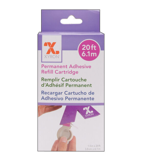 2-Pack - Xyron Acid-Free Permanent Adhesive Refill Cartridge for XRN150  1.5-inch X Sticker Maker, 20-feet Each