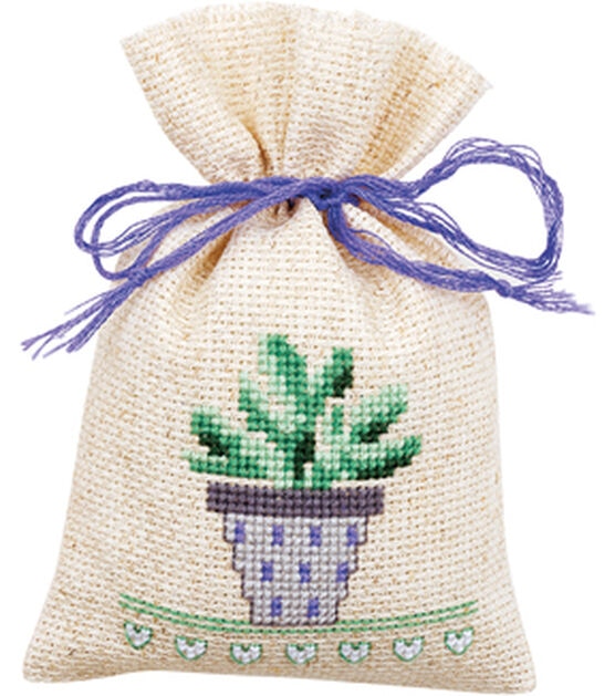 Vervaco 3" x 5" Provence Sachet Bag Counted Cross Stitch Kit 3ct, , hi-res, image 2