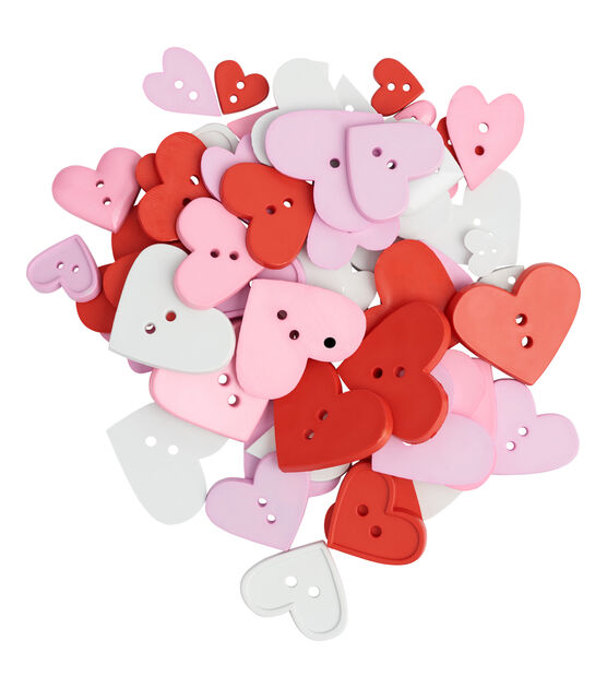 Favorite Findings 3oz Pastel Heart 2 Hole Big Bag of Buttons, , hi-res, image 3