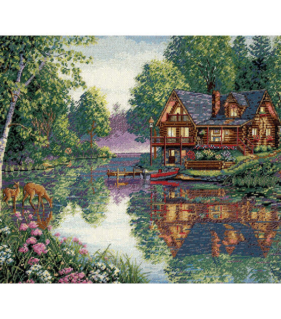 Dimensions 16" x 12" Cabin Fever Counted Cross Stitch Kit