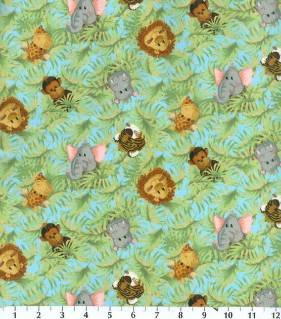 Fabric Traditions Nursery Flannel Jungle Babies