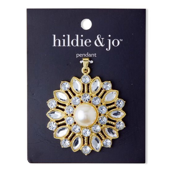 Gold & Clear Starburst Rhinestone Pendant by hildie & jo