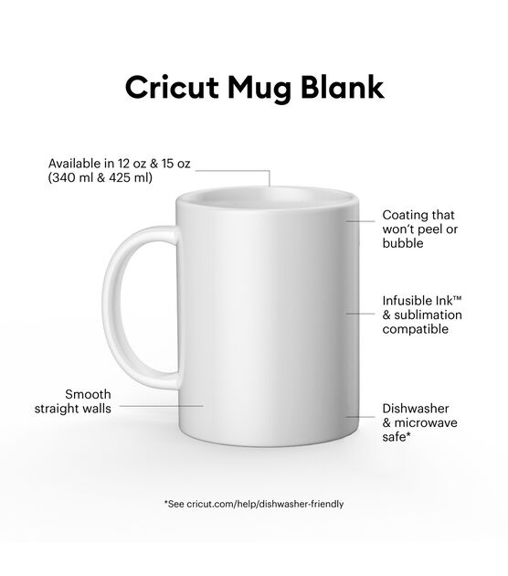Cricut Mug Press 15Oz White Ceramic Blank Mugs 2Pk