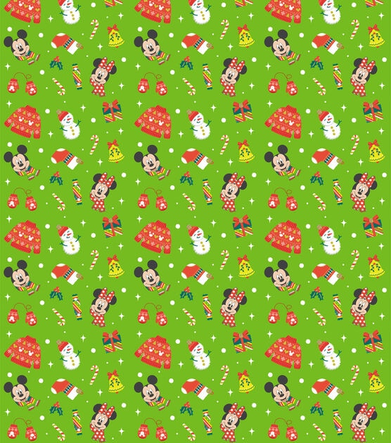 Mickey & Minnie Icons Christmas Cotton Fabric, , hi-res, image 2
