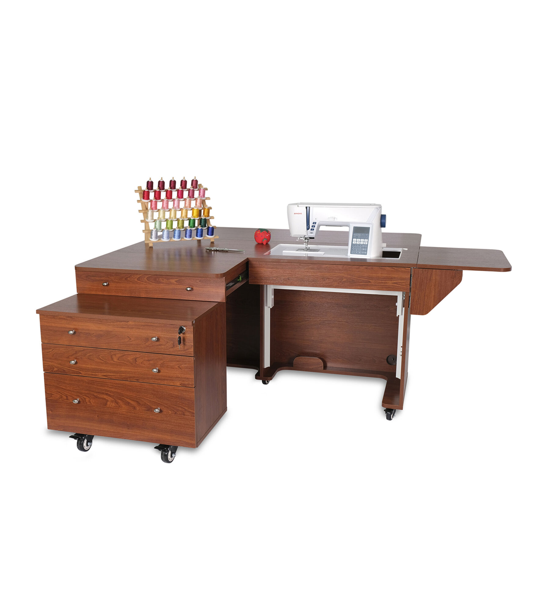 Kangaroo Kabinets Kangaroo & Joey Sewing Cabinet, Teak, hi-res