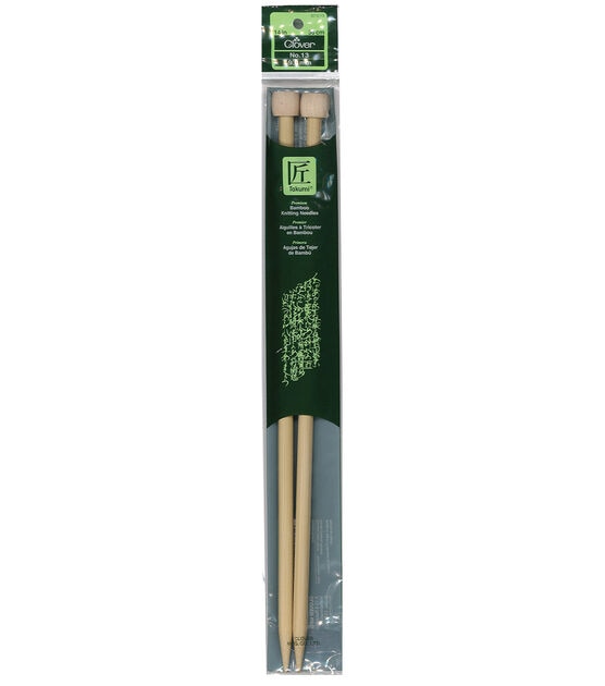 Clover 13" Bamboo Size 13 Single Point Knitting Needle Set