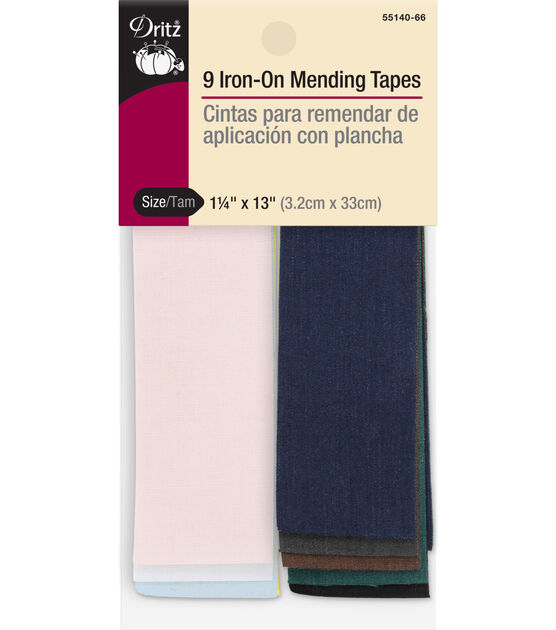 Dritz 1 1/4" x 13" Assorted Color Iron-On Mending Tape