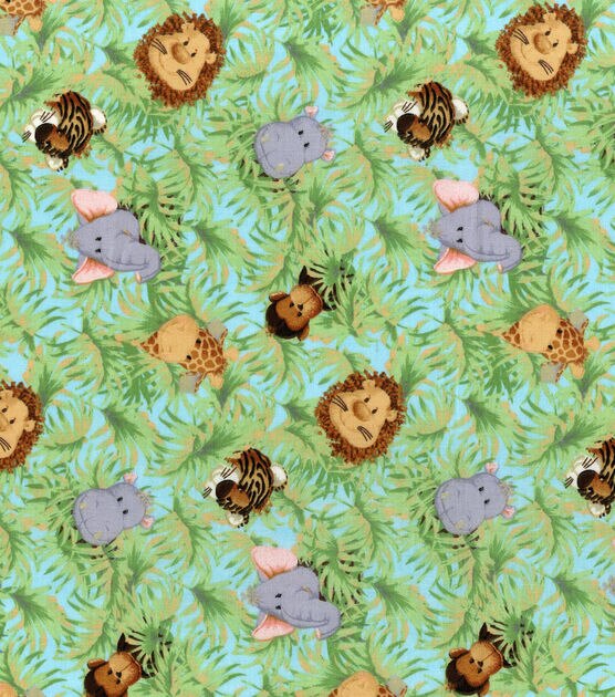 CraftsFabrics 2.5'' 20pcs Cartoon Animals Children's Fabric Jelly Rolls  Strips - Jungle Animals