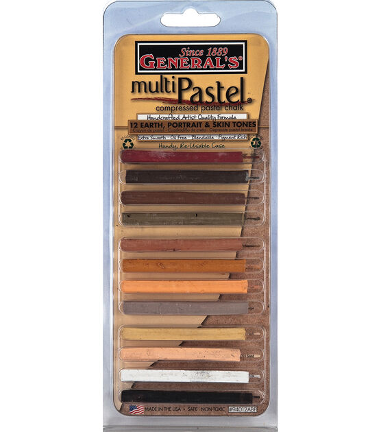 General's Multi Pastel Compressed Chalk Sticks 12 Pkg Skin Tones