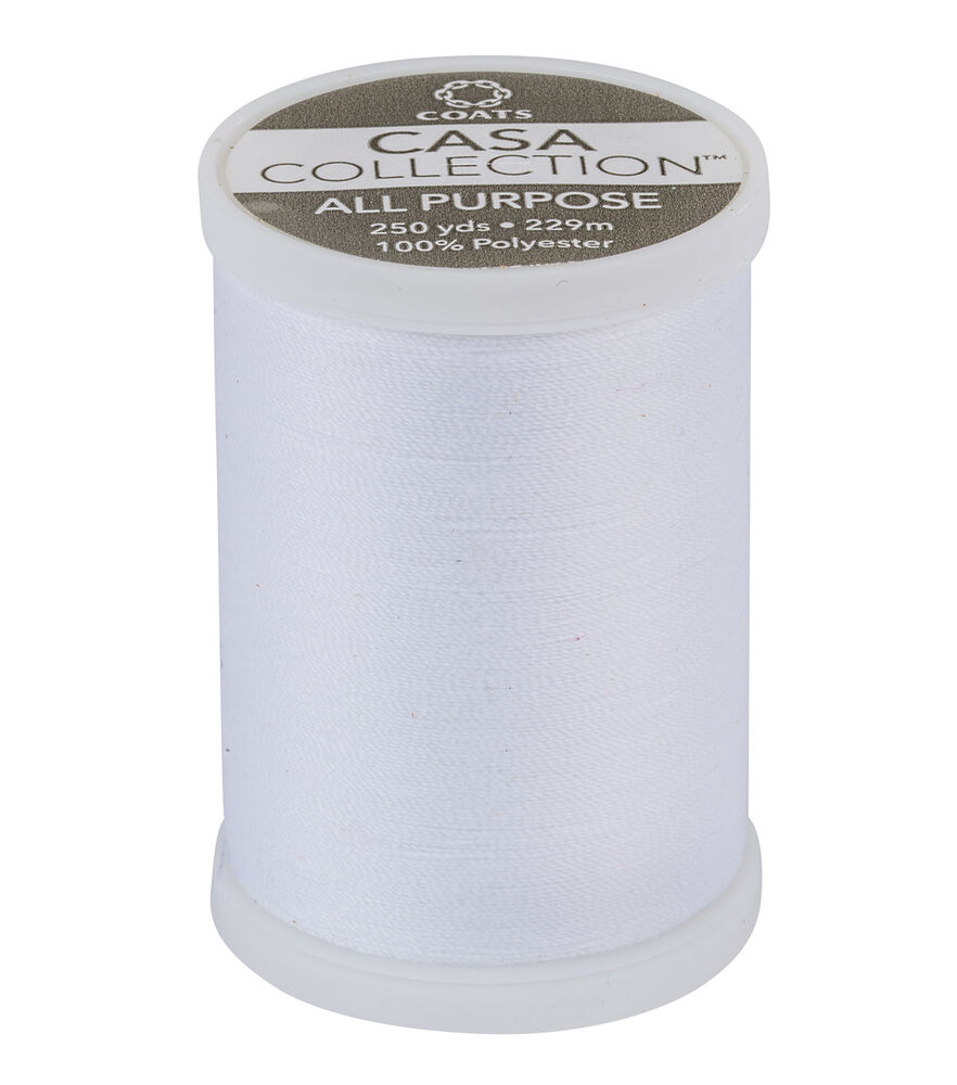 Casa 250yd Corespun Polyester 35wt Thread, Bright White, swatch