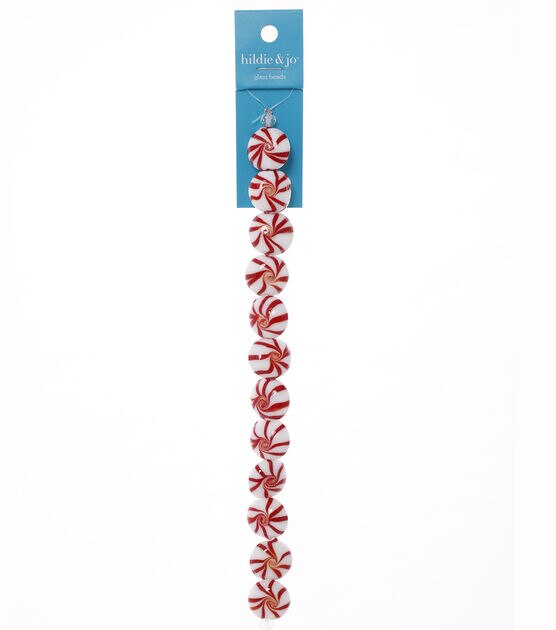 7" Glass Peppermint Bead Strand by hildie & jo