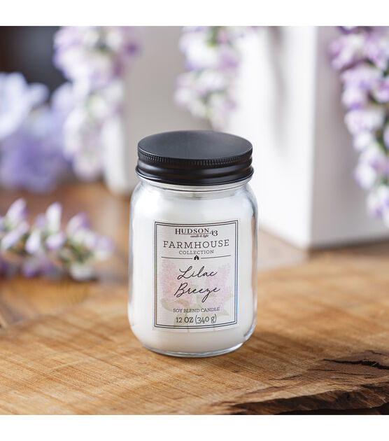 12oz Lilac Breeze Scented Mason Jar Candle by Hudson 43, , hi-res, image 5