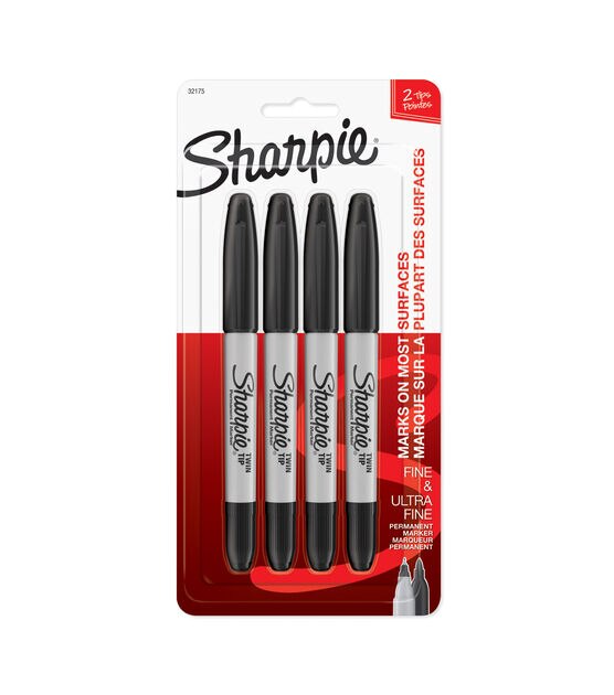 Sharpie Twin Tip Markers 4pk Black