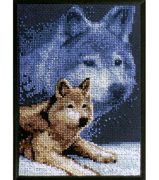 Janlynn 5" x 7" Forever Wild Wolf Counted Cross Stitch Kit