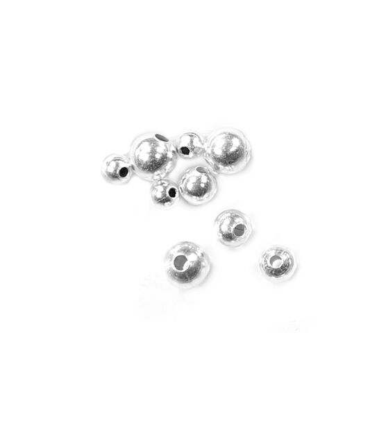 108pc Shiny Silver Metal Beads by hildie & jo