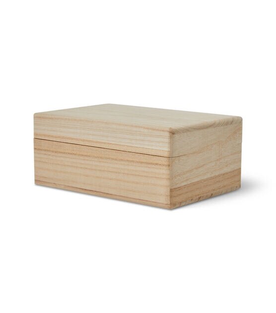 Park Lane 8 x 5 Plain Wood Box with Lid - Wooden Crates & Boxes - Crafts & Hobbies