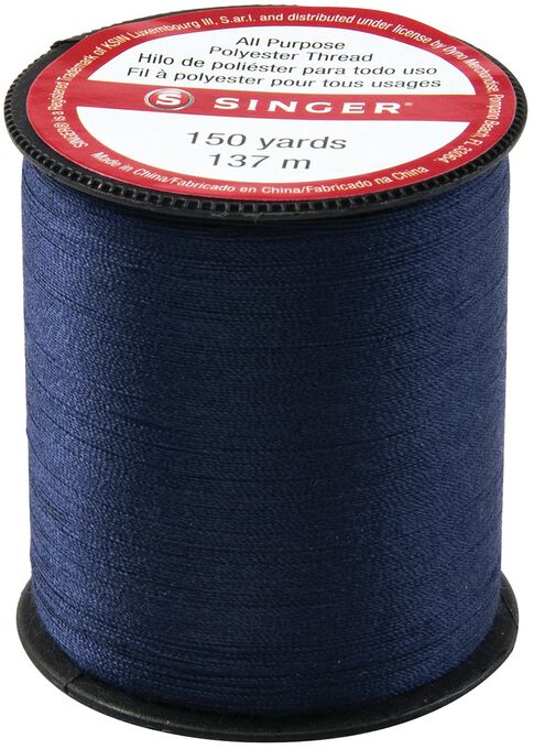 SINGER Dual Duty Cotton Covered Polyester Thread 200 Yards Navy, , hi-res, image 2