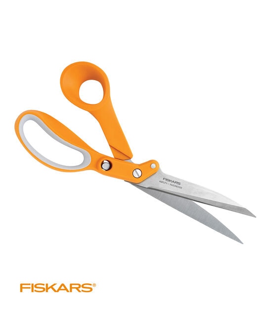 Fiskars 199600-1001RazorEdge Fabric Shears/Seam Ripper for  Tabletop Cutting , 9 Inch , Orange