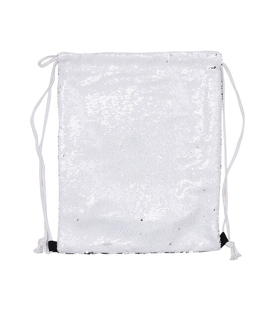 Craft Express 14x17” White & Silver Sequin Drawstring Backpack 4pk, , hi-res, image 2
