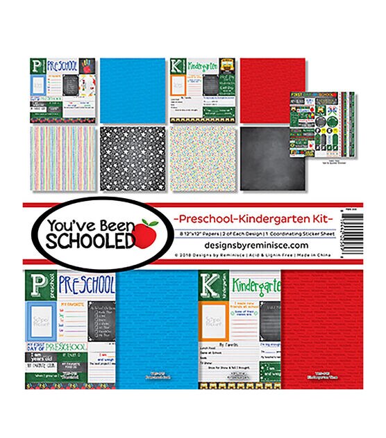 Reminisce Collection Kit 12"X12" You've Been Schooled Preschool Kingerdarten Kit