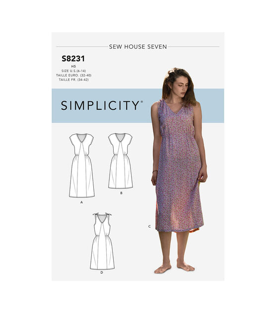 Simplicity Pattern S8231  Sew House 7 Frock Size H5 (6-8-10-12-14)