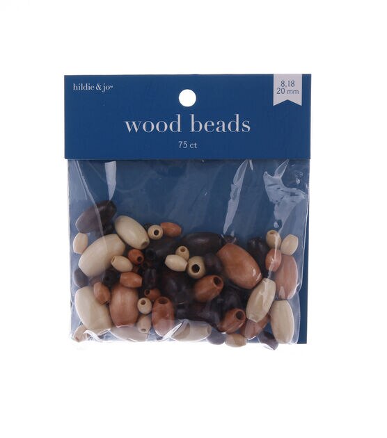 75pc Earth Tones Assorted Wood Beads by hildie & jo
